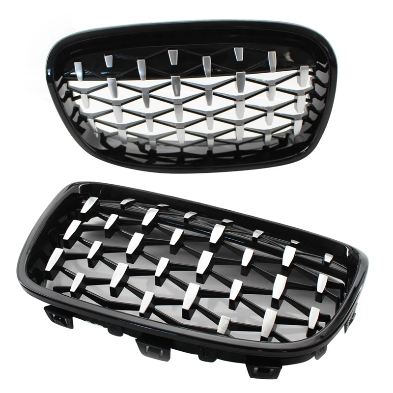 

Front Meteor Grill Grilles Kidney Grill Replacement for BMW 1 Series F20 2011-2014 Black