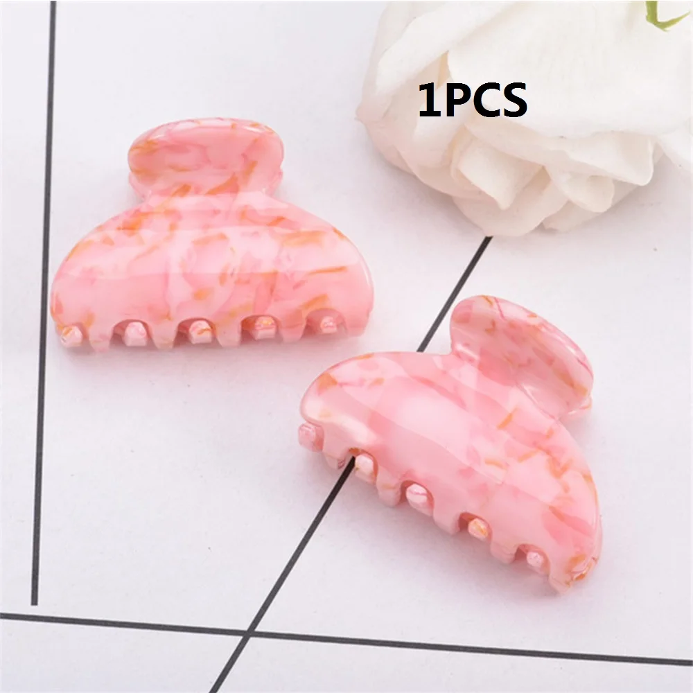 pink Новая мода женские морские раковины заколки для волос зажим ацетат Смола Цветочный Принт маленькие зажимы для волос Захваты конский хвост заколки, аксессуары - Цвет: pink
