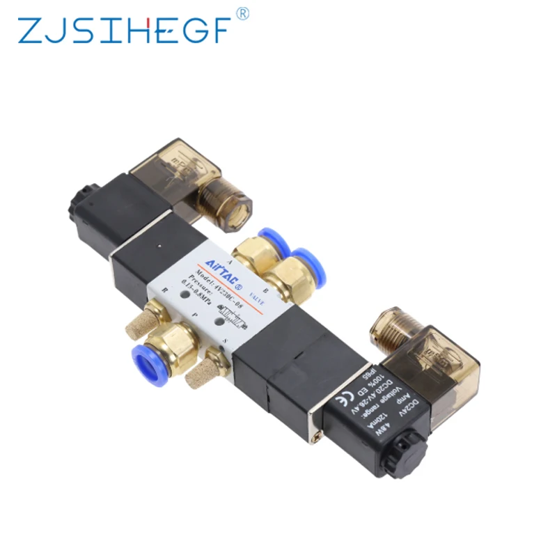 AC220V 4V220 08 5 Путь 2 Позиция 1/4 "Пневматический электромагнитный клапан DC12V DC24V AC110V с