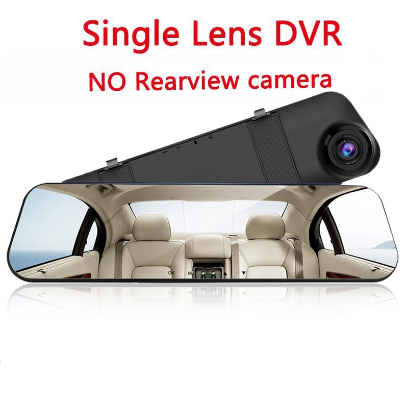 Single len Dvr Dash камера, Автомобильный видеорегистратор 4,3, белое Автомобильное зеркало заднего вида, цифровой видеорегистратор, авто регистратор, видеокамера FHD 1080 P, камера заднего вида - Название цвета: Single len Dvr