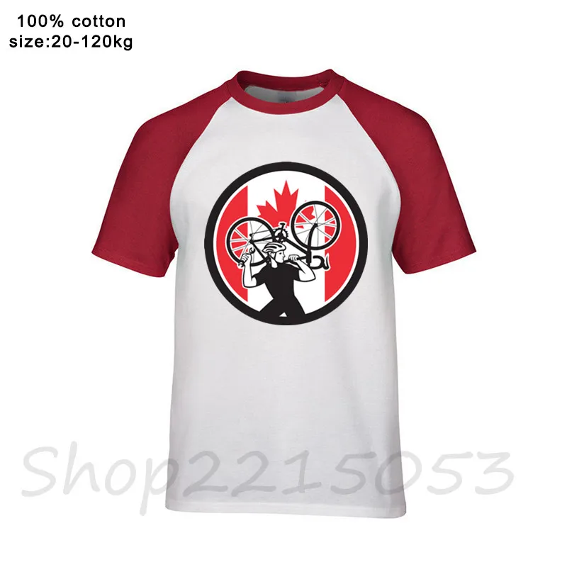 Ретро канадский велосипед механик значок канадского флага Мужская футболка MTB