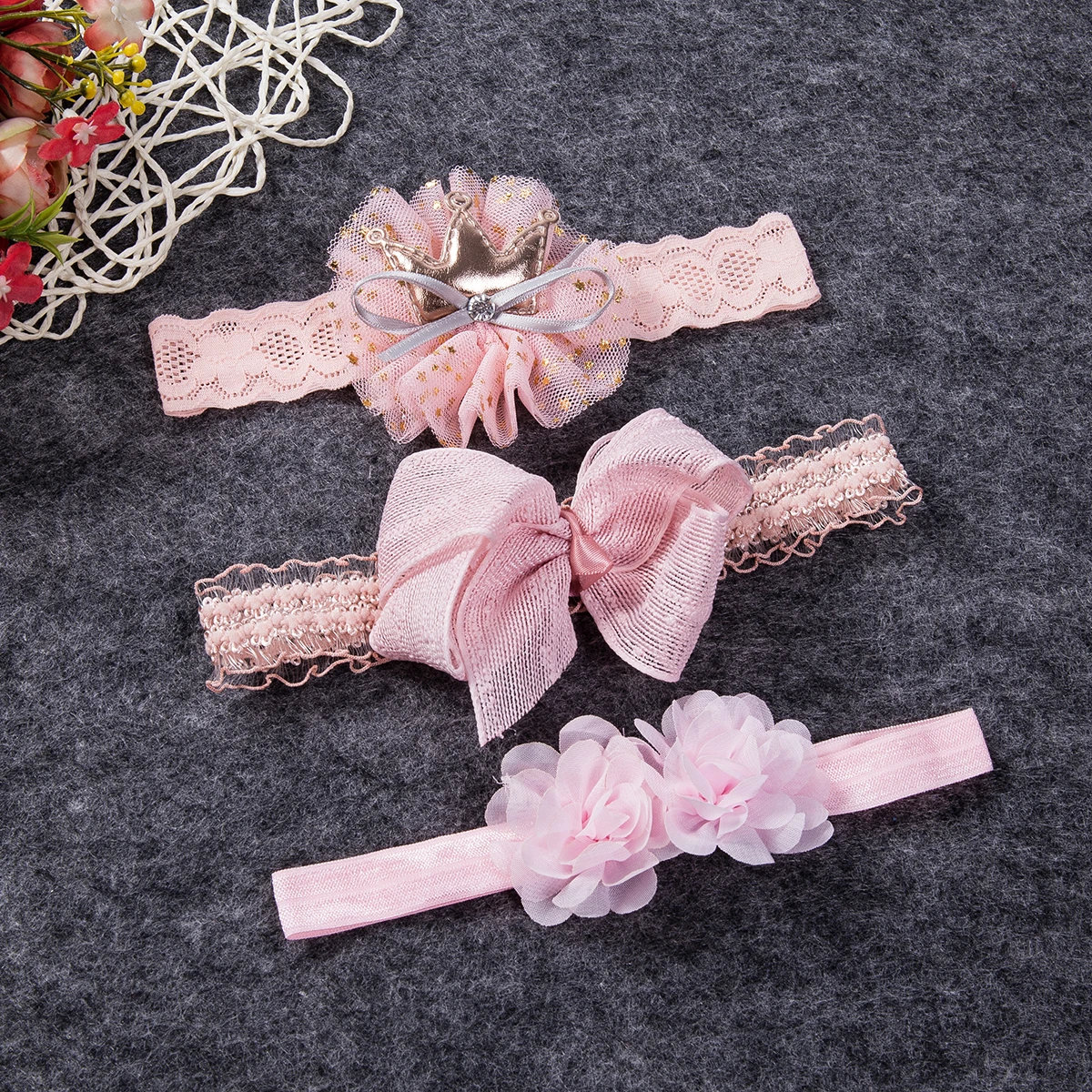

Baby Toddler Girls Kids Bowknot Turban Headband Hair Band Headwrap 3PCS/Set