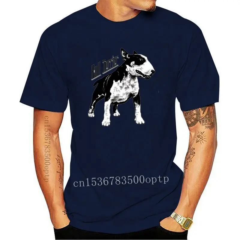 

New Bull Terrier-Мужская мода 100% хлопок, классическая белая футболка