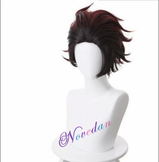 Wig 1 Аниме Костюм демон слэйер Косплей танджиру камадо Косплей Костюм киметсу нет яйба мужские кимоно костюм на Хэллоуин - Цвет: Wig 1