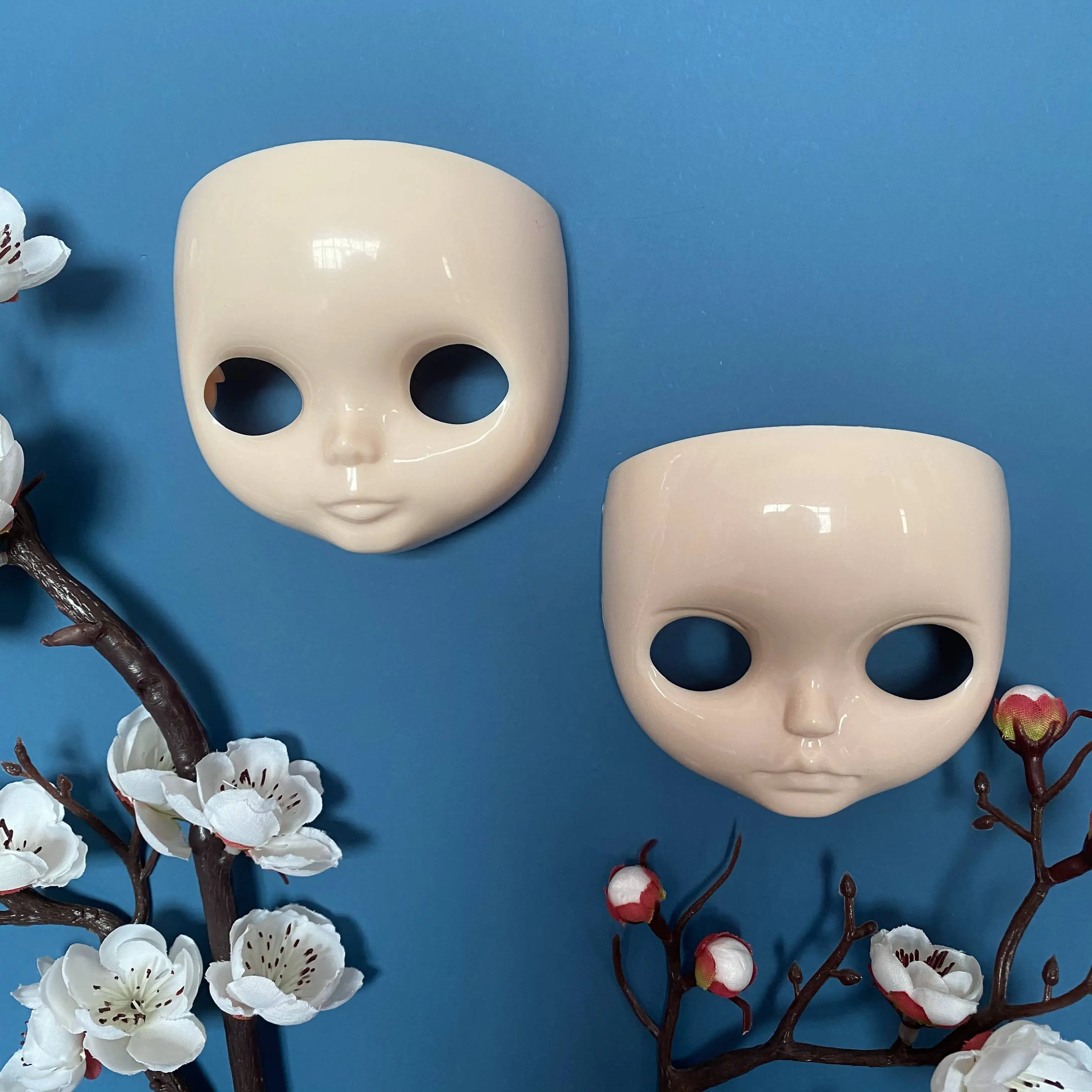 

NBL Blyth Doll Accessories for DIY Custom Doll Blyth, BJD Dolls Body Dome and Scalp Face without Makeup Eyes with Screws T-bar