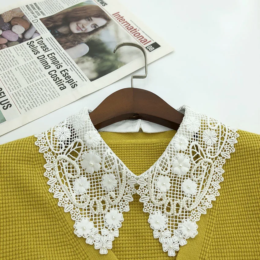 

Fashion Hollow Out Shirt Detachable False Collar Neck Ruff Mini Cape Shawl Female Necklace Fake Collar for Women Decor