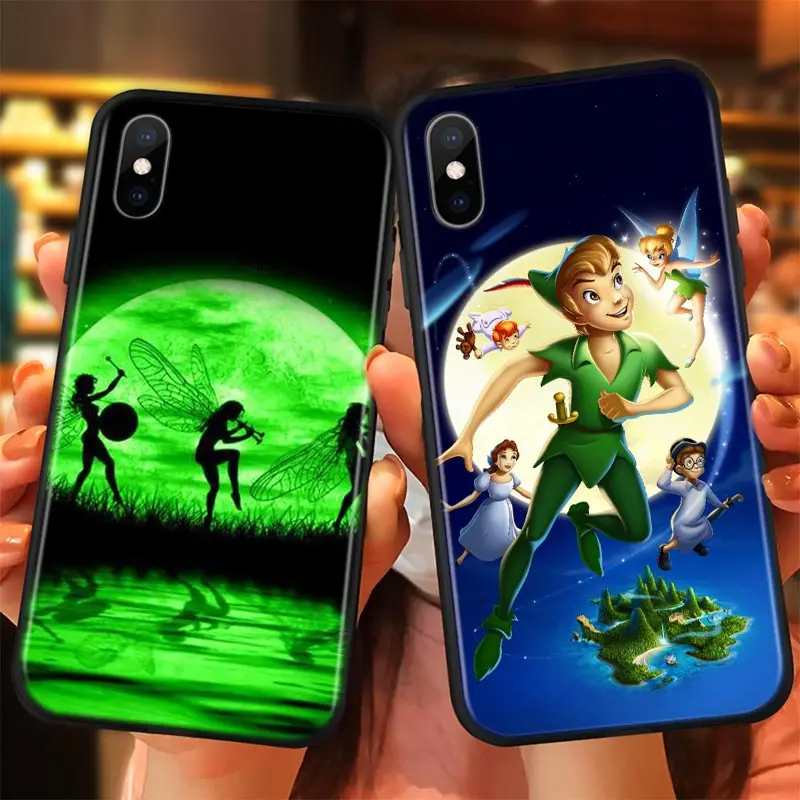 Disney Cartoon Animation Peter Pan Tinker Bell For iPhone 13 12 11 SE XS XR X 7 8 6 5 mini Plus Pro MAX 2020 Phone Case