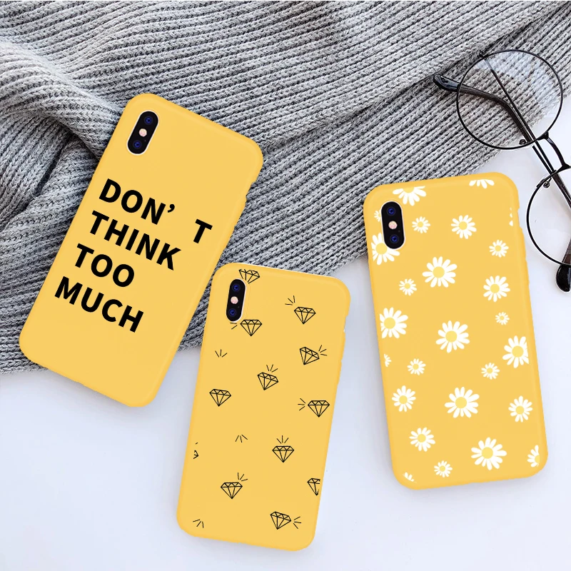 Чехол для телефона с желтым цветком iphone 11 Pro X XS Max XR 6 6S 7 8 Plus мягкий силиконовый