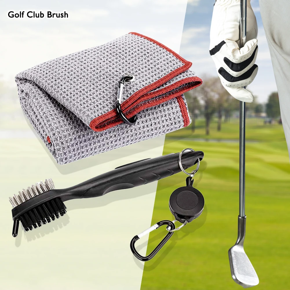 

Wedge Ball Groove Brush Towel Cleaner Double Sided Golf Putter Golf Accessories for Outdoor Exercise Sport Decoration