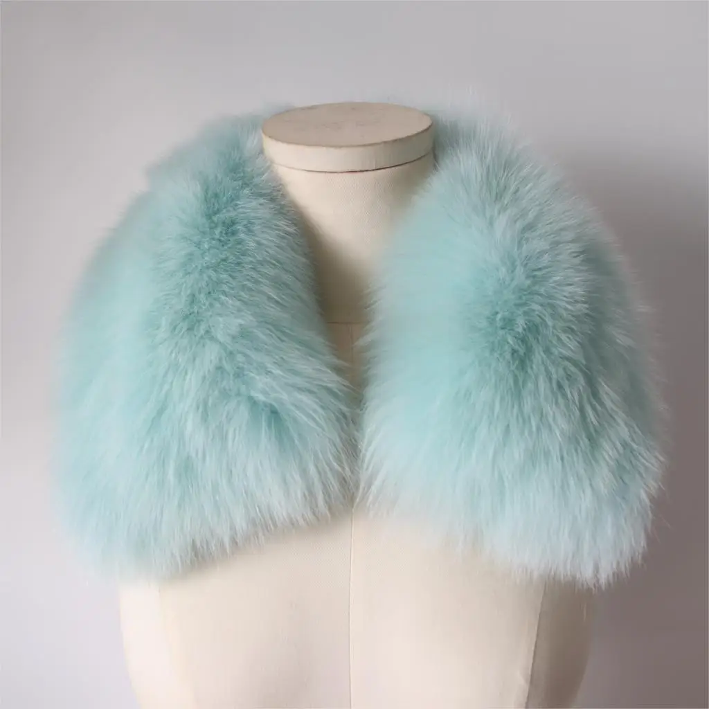 ZDFURS* Женская одежда Аксессуары для воротника модные меховые шарфы из натурального Лисьего меха воротник квадратный ZDC-163007 - Цвет: Emerald green