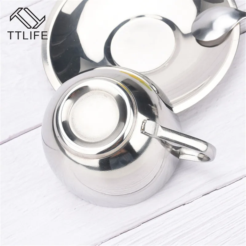 Набор кофейных чашек из нержавеющей стали двухслойные термоизоляционные