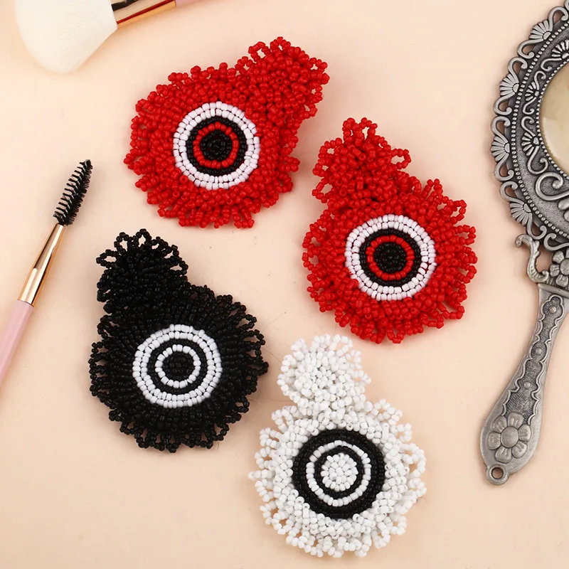 Женские богемные серьги подвески FLOLA ручной работы с большими бусинами массивные