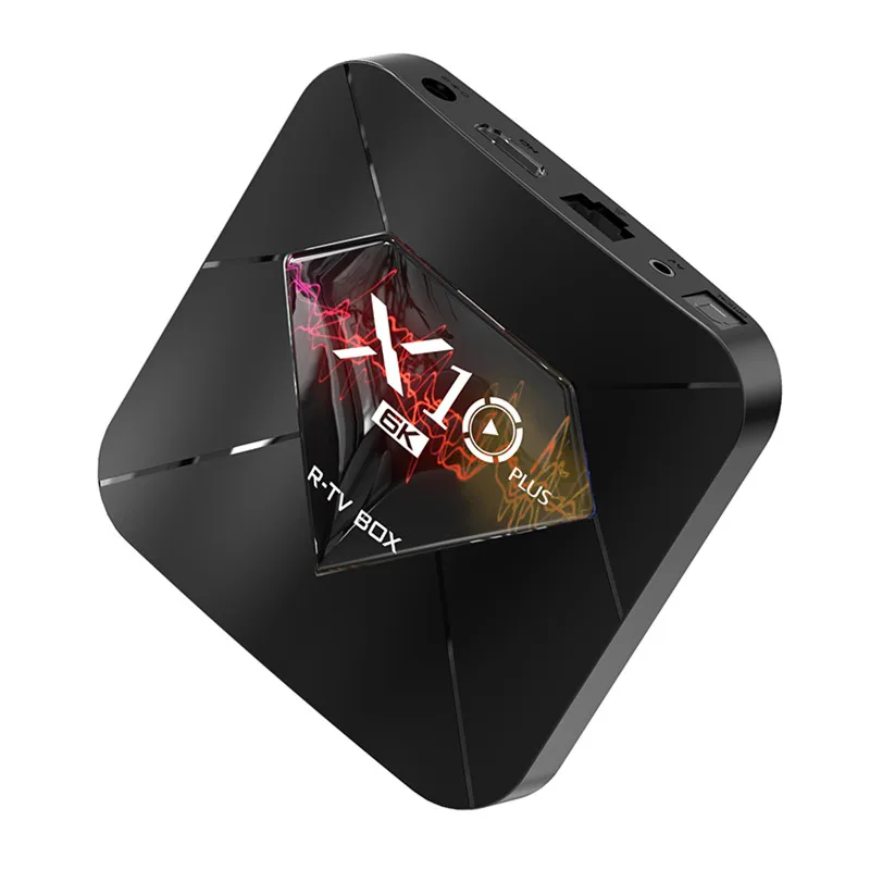 X10 плюс Смарт R-TV коробка Android 9,0 Allwinner H6 4 Гб Оперативная память+ 32/64GB Встроенная память Декодер каналов кабельного телевидения 2,4G Wi-Fi USB 3,0 6K H.265 HD медиа-плеер