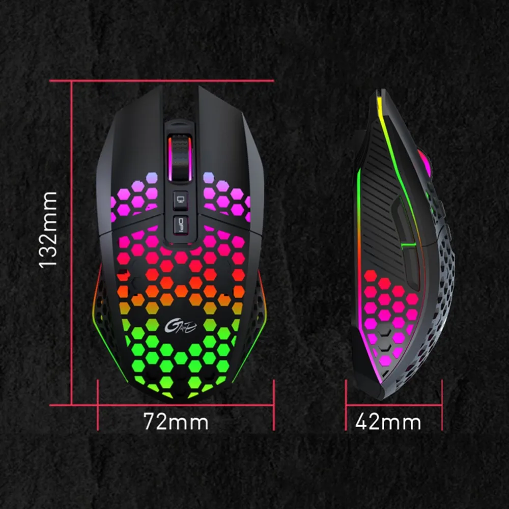 

2.4GHz Wireless Gaming Mouse RGB LED Backlit 8 Keys Laptop Mouse 800/1200/1600 DPI Adjustable Ergonomic Mouse