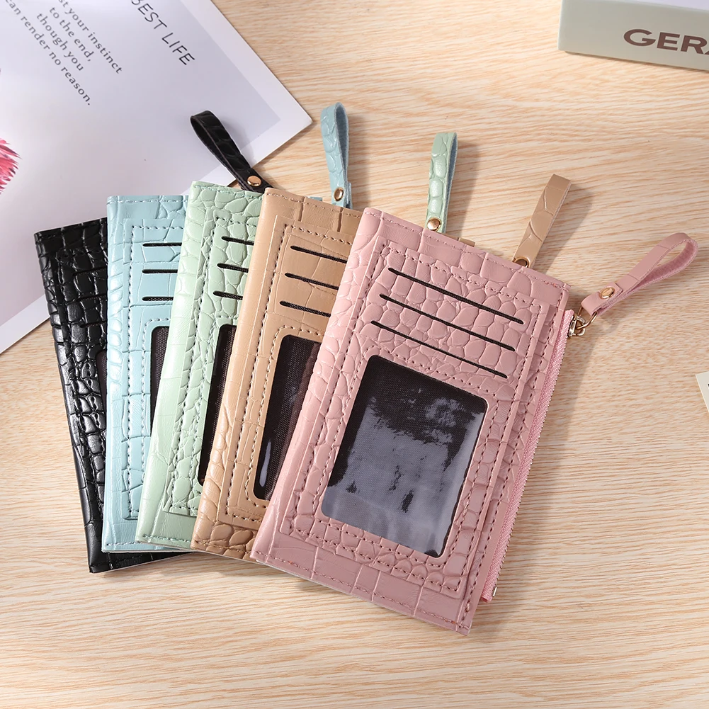 

Fashion Women PU Alligator Pattern Short Wallet Vintage Coin Card Organizer Casual Ladies Multi Layers Clutch Phone Mini Purses
