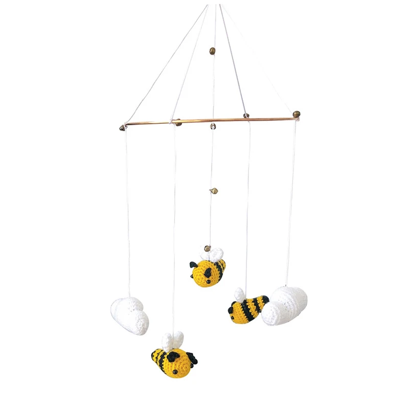 

Baby Rattles Crib Mobile Toys Bed Bell Musical Box 0-12month Cloud Cotton Carousel For Cots Projection T