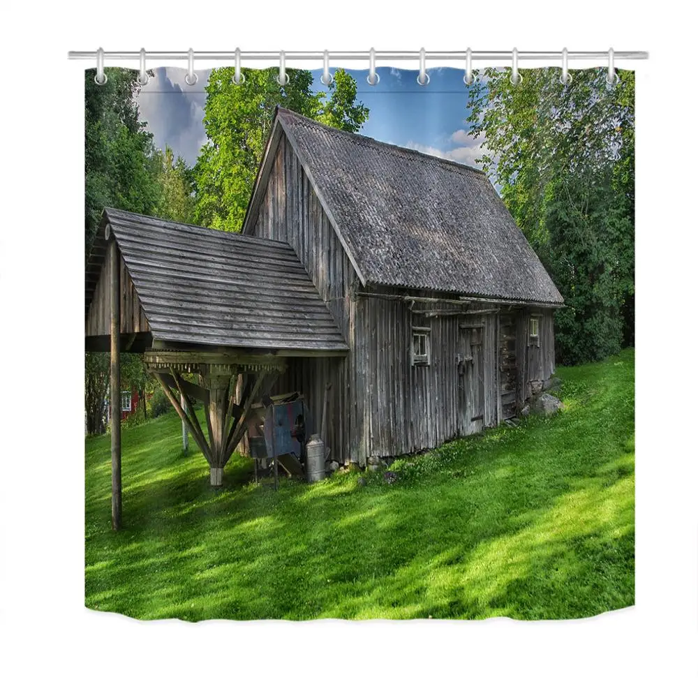 Занавеска для душа в деревенском стиле старая деревянная шторка с деревенским