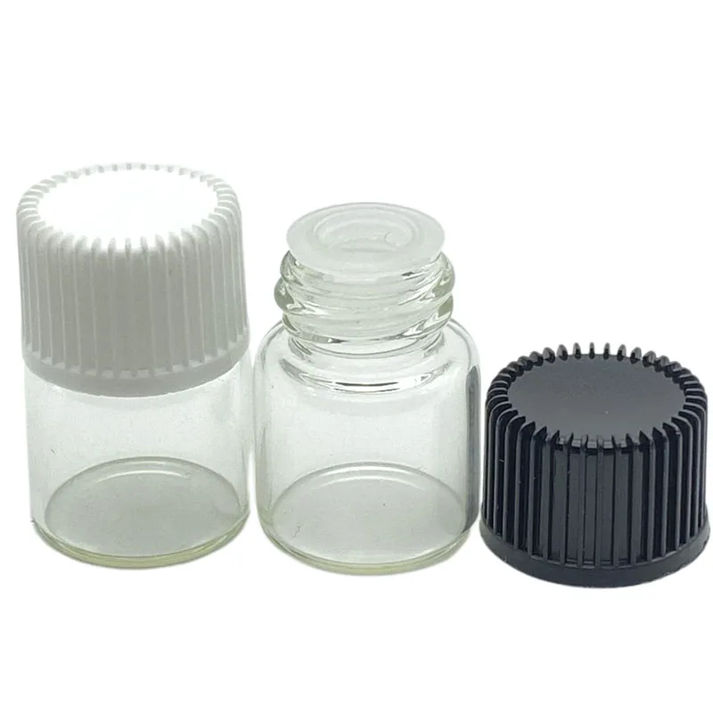 

1pcs 1ml Clear Glass Mini Essential Oil Bottle With No Hole Tip 1cc Perfume Sample Vial