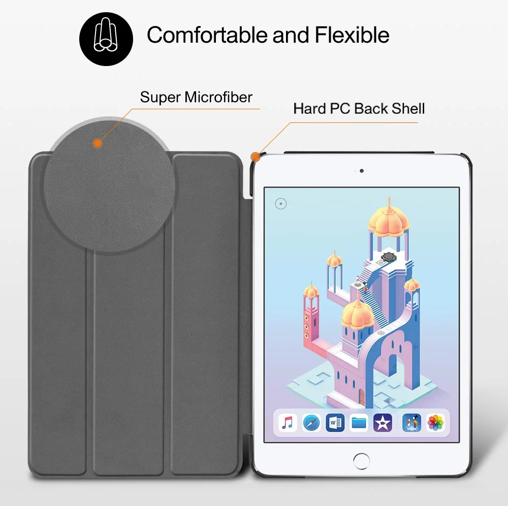 Чехол для iPad Mini 1 2 3 из искусственной кожи силиконовый чехол для планшета для iPad Mini 4 5 трехслойный чехол-подставка для сна