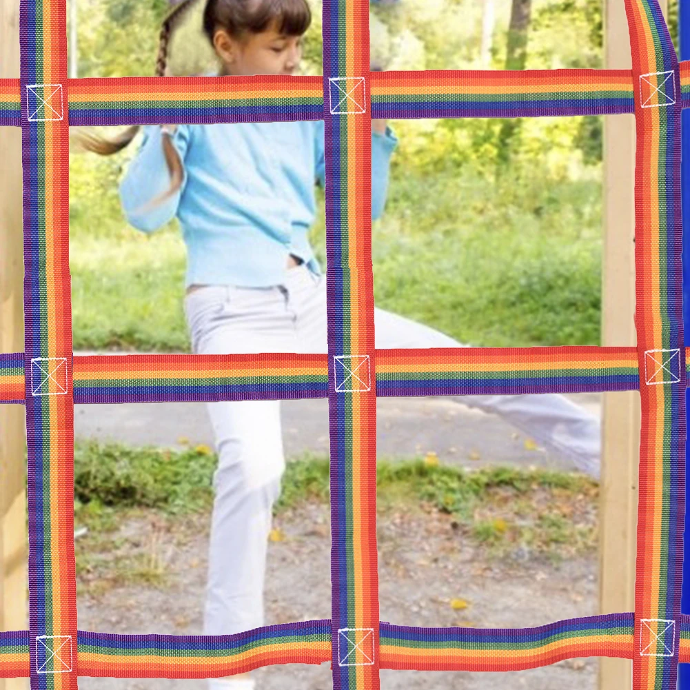 

90 X 48 Inches Outdoor Climbing Hanging Tree Swing Climbing Cargo Net Rope Ladder For Kids Children Playing Backyard Game Tool