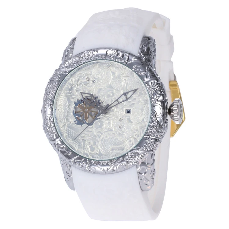 FOSSIL Топ бренд 3D Выгравированный Дракон AAA Мужские часы водонепроницаемые спортивные кварцевые часы для мужчин наручные часы montre homme - Цвет: 6