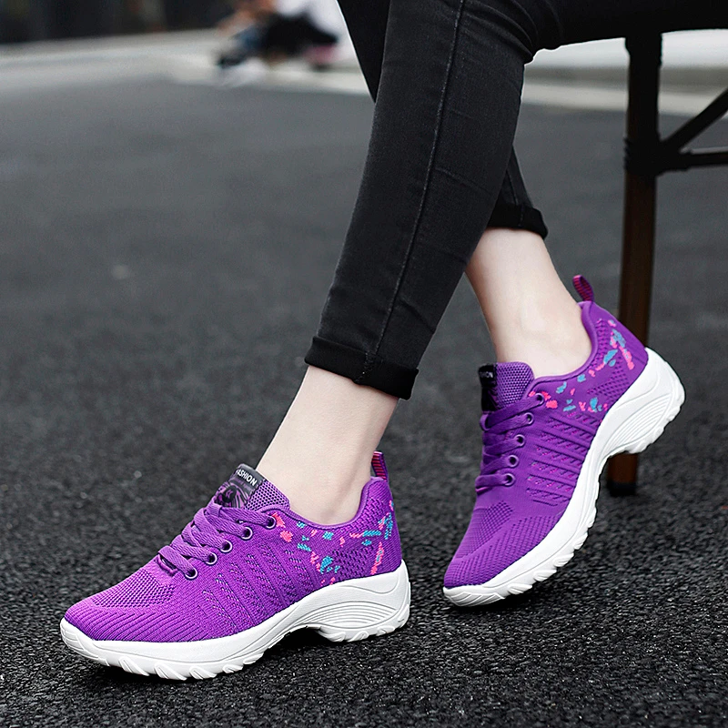 Tenis Feminino Брендовые кроссовки Летающий Ткань Женские спортивные туфли Модная
