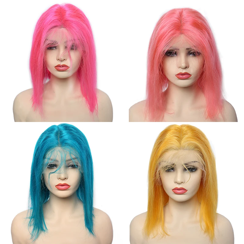 Парики с цветными бобами 613 парики из человеческих волос на фронте кружевом