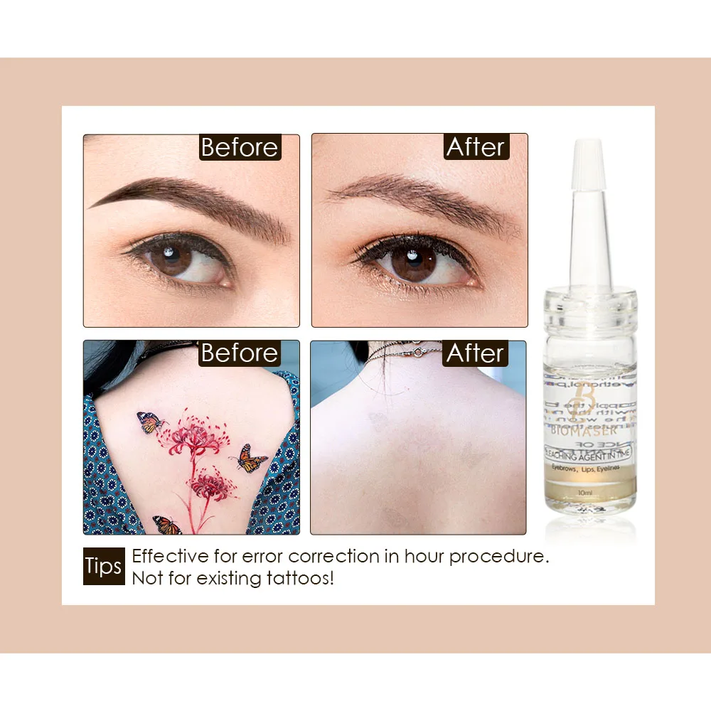 Biomaser Татуировка отбеливающий агент для перманентного макияжа во времени ошибка