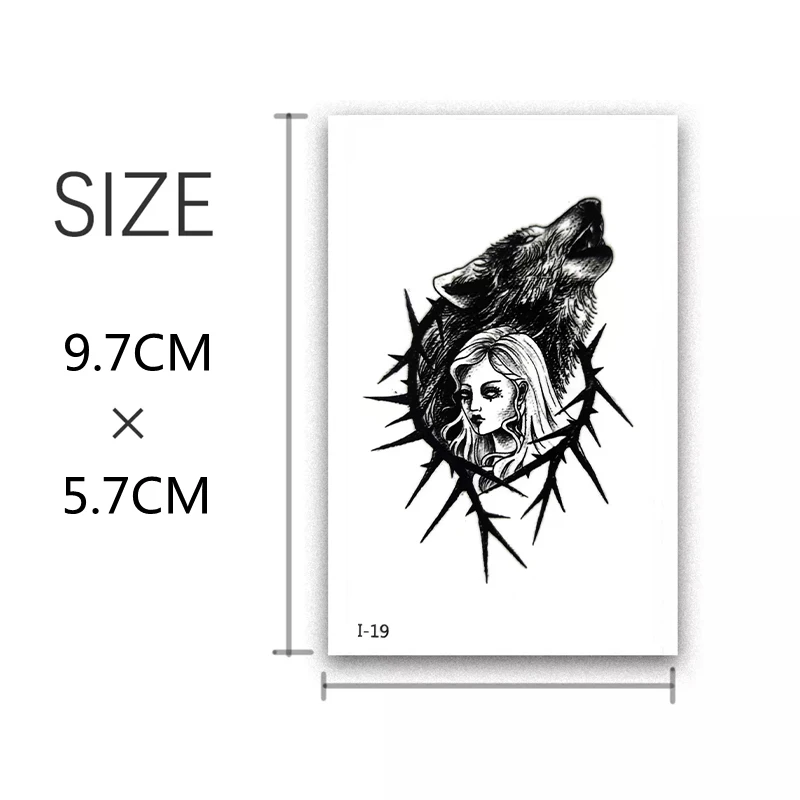 2Pcs Waterproof Temporary Tattoo Sticker Wolf Tiger Flash False Tattoo Body Decorate Art Decals Arm Fake Sleeve Tattoo Women Men