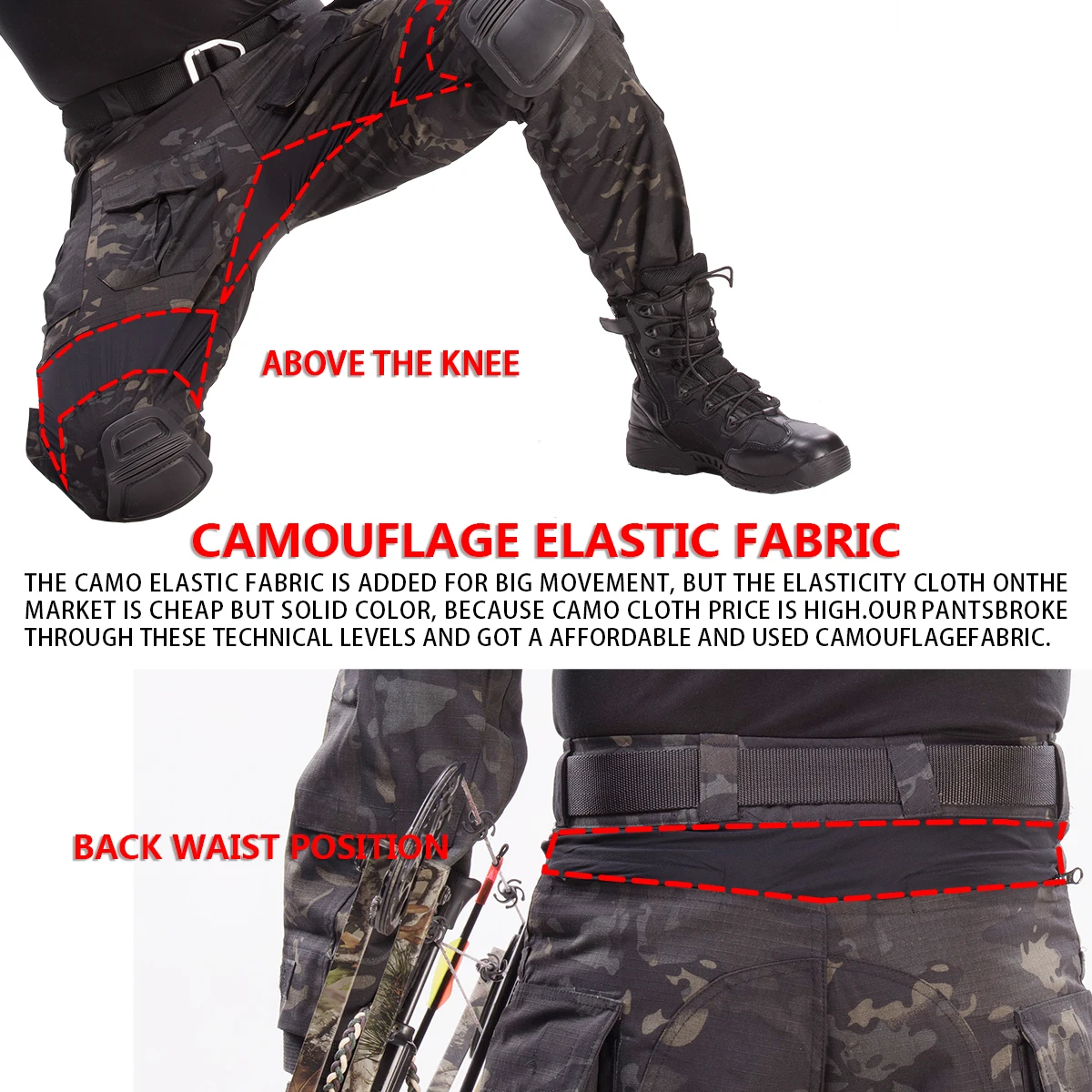 

HAN WILD Tactical Tee Shirt Pants G3 Combat Suit with Pads Update Camo Airsoft Military Combat Hunting Multi-pocket Uniform