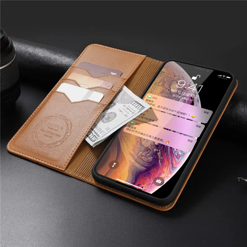Роскошный брендовый кожаный флип-чехол с магнитом для iPhone XS Max XR X 11 Pro 8 7 Plus