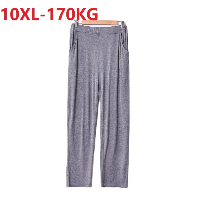 

spring summer autumn men thin modal bottoms sleep pants homewear elasticity plus size 8XL 9XL 10XL loose oversize sleep bottoms