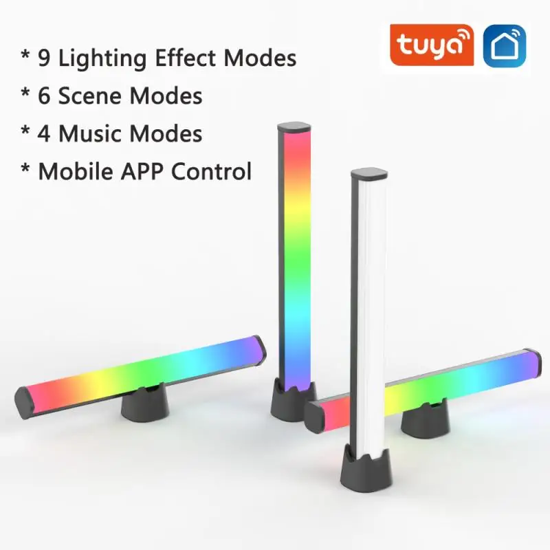 

Tuya Bluetooth-совместимый музыкальный ритм, активированный голосом, атмосферный светильник, умный светодиодный светильник с 10 режимами сцены и 4 ...