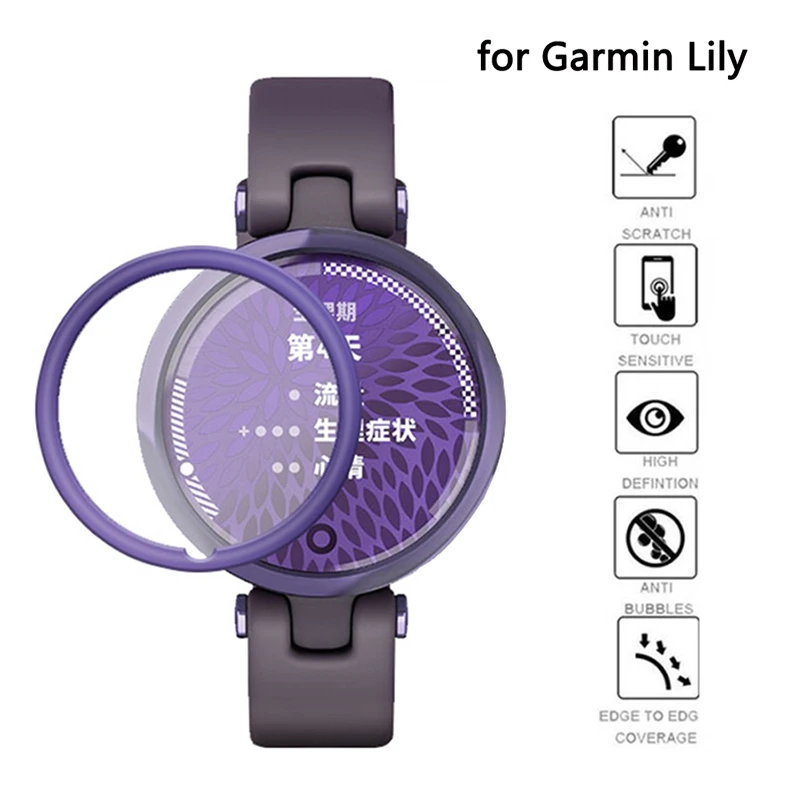 

3D Curved Edge Films For Garmin Lily smart watch Easy to Install Clear Full Cover Screen Protector Scratch Proof Protective Film