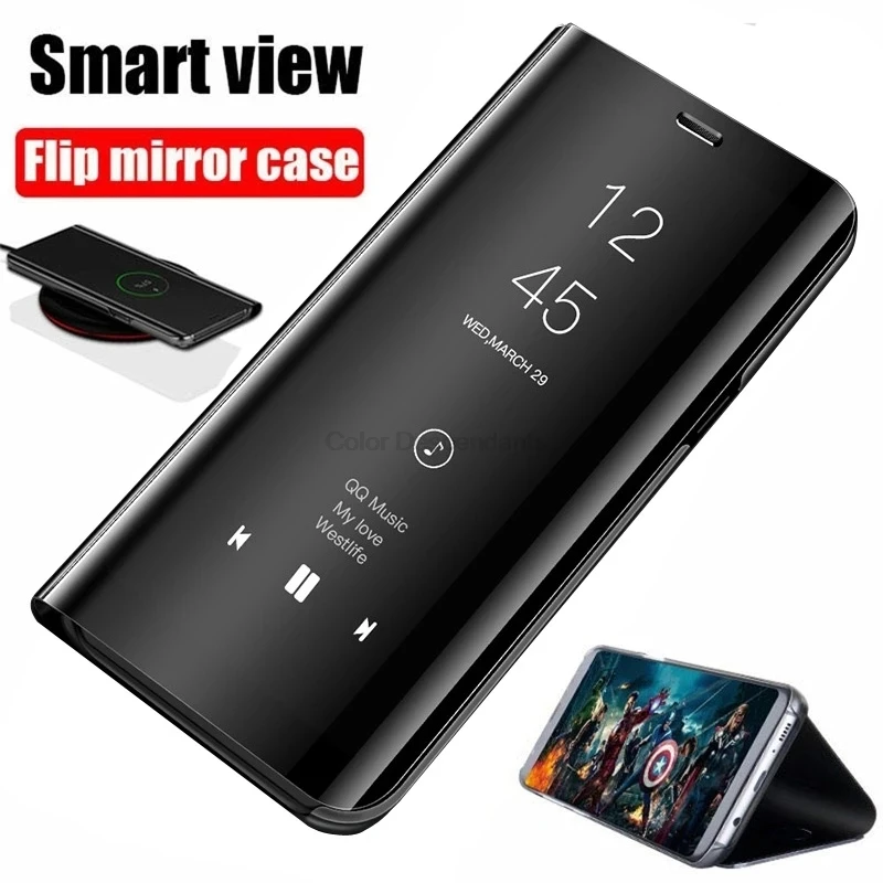 Умный зеркальный флип-чехол для Huawei Honor 30 Pro + Plus EBG-AN10 6,57 дюйма 2020, кожаный флип-чехол для телефона, Магнитный чехол