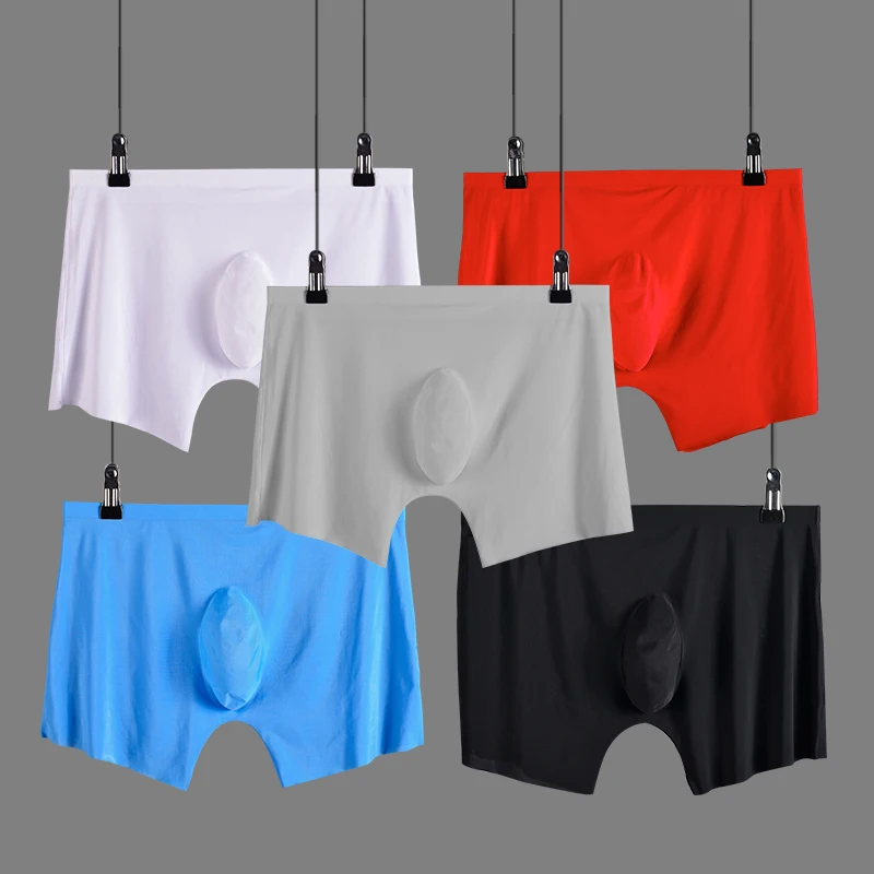 

4pcs/lot Men Underwear Boxer Shorts Mens Ice Silk Seamless U Convex Very Soft Sexy Kilot Male Men's Underpants Cueca Boxer Homme