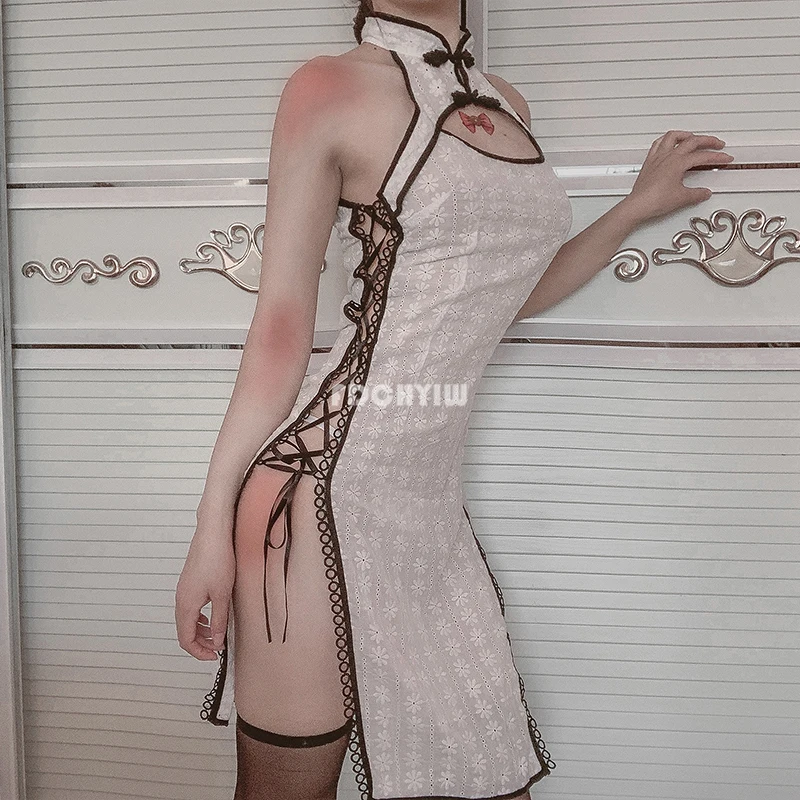 Красивое велюровое сексуальное длинное платье Ципао с разрезом традиционное