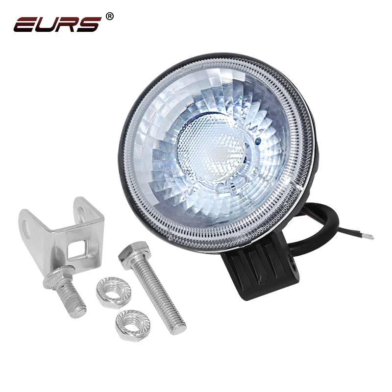 

EURS 1PCS 3Inch 18W LED Motorcycle Lamp COB Spotlight Truck Work Bulbs Small Sun DC12V-60V 6000K Universal Shockproof Assembly