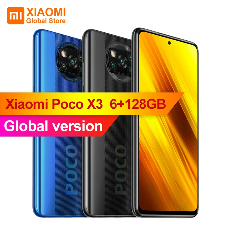 Глобальная версия Xiaomi POCO X3 6 ГБ 128 Гб Смартфон NFC Snapdragon 732 Octa Core 64MP камера мобильный