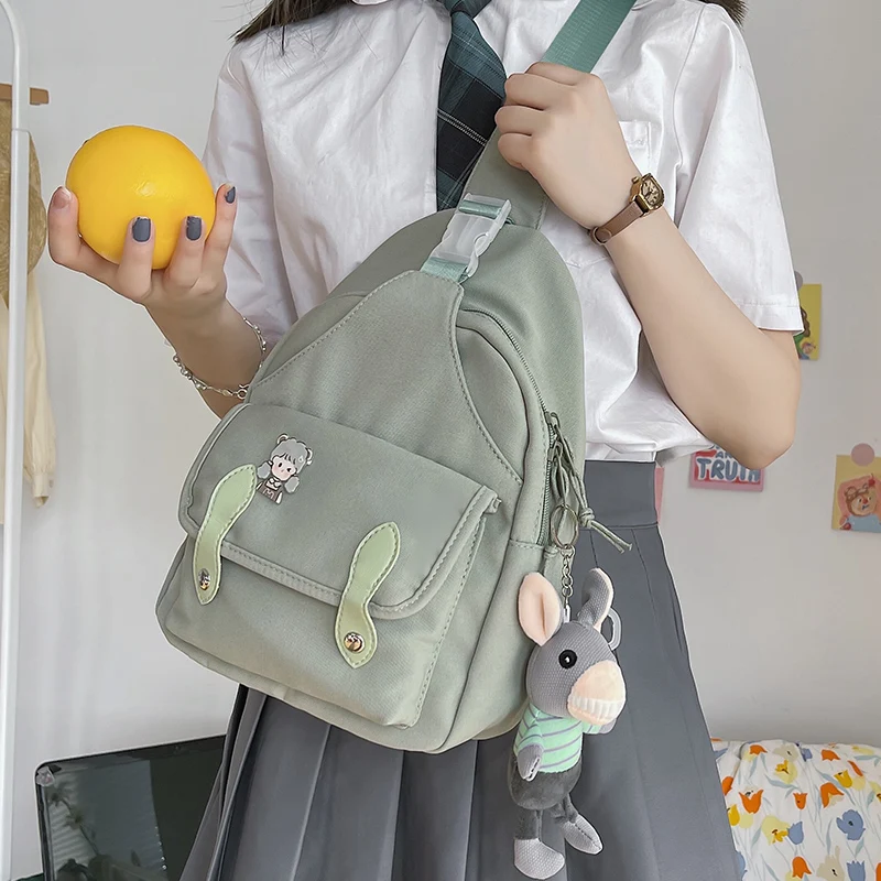 

Японский и корейский рюкзак, новинка 2021, нагрудная сумка для девочек, универсальная студенческая сумка Harajuku Ulzzang для учеников младшей и стар...