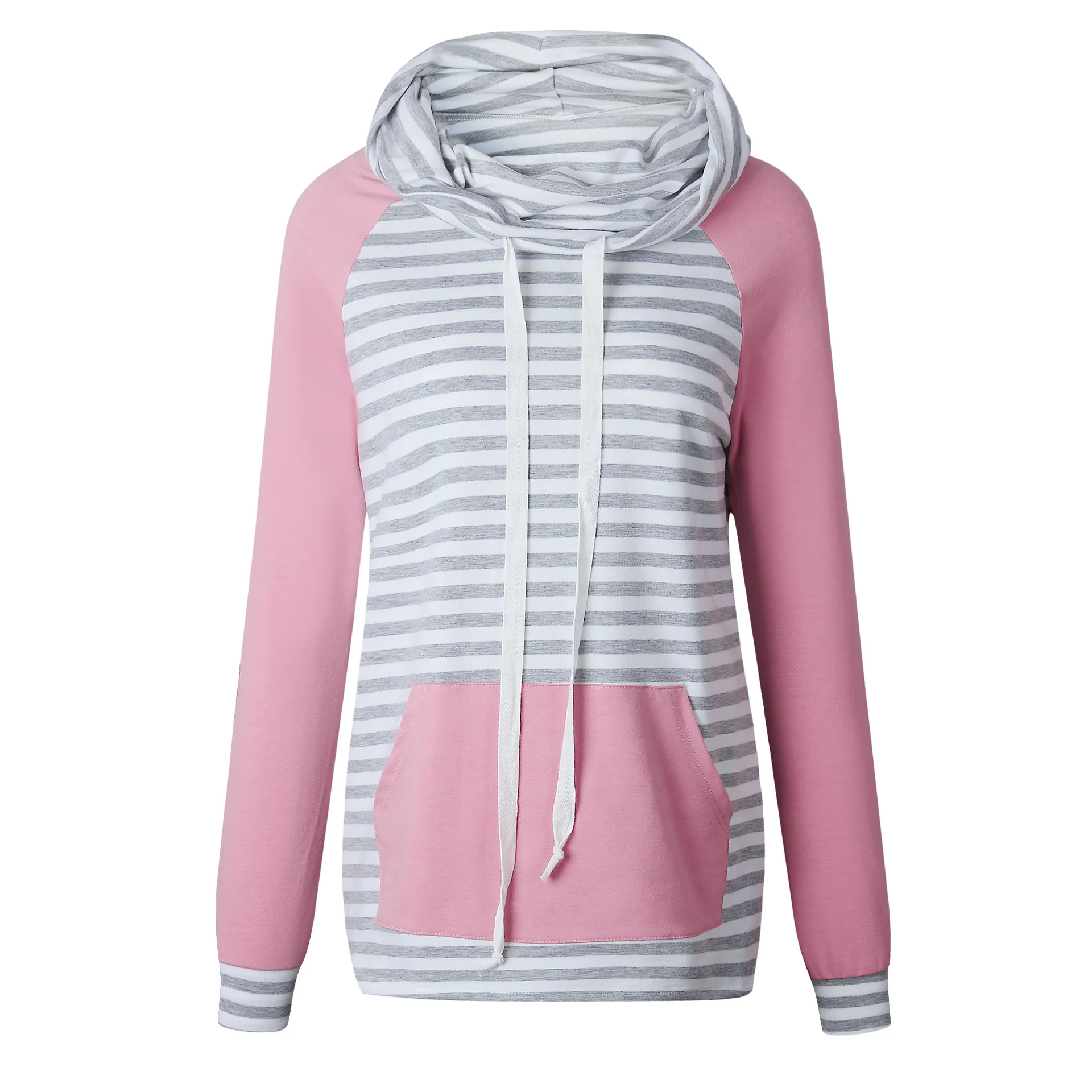 Женское платье с капюшоном Осеннее уличное в полоску|Женские толстовки и