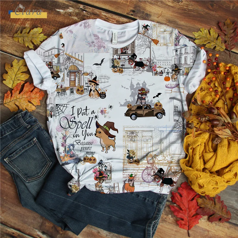 

2021 New Arrival Men T Shirt Full Anime Shirt Printing Fashion Short Sleeve Chihuahua Harajuku Men Tees