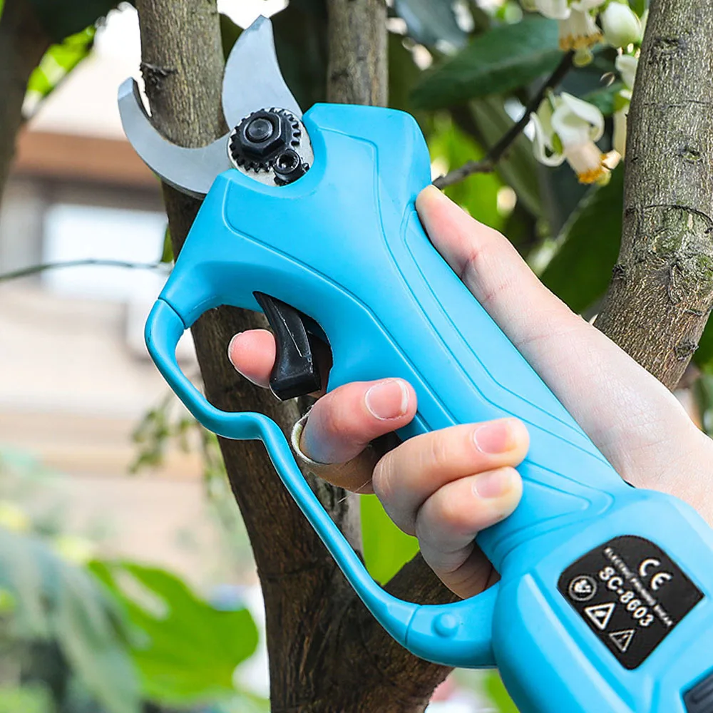 16.8V 28mm Cordless Pruner Electric Pruning Shear Efficient Fruit Tree Bonsai Pruning Branch Cutter Landscaping Electric Pruner