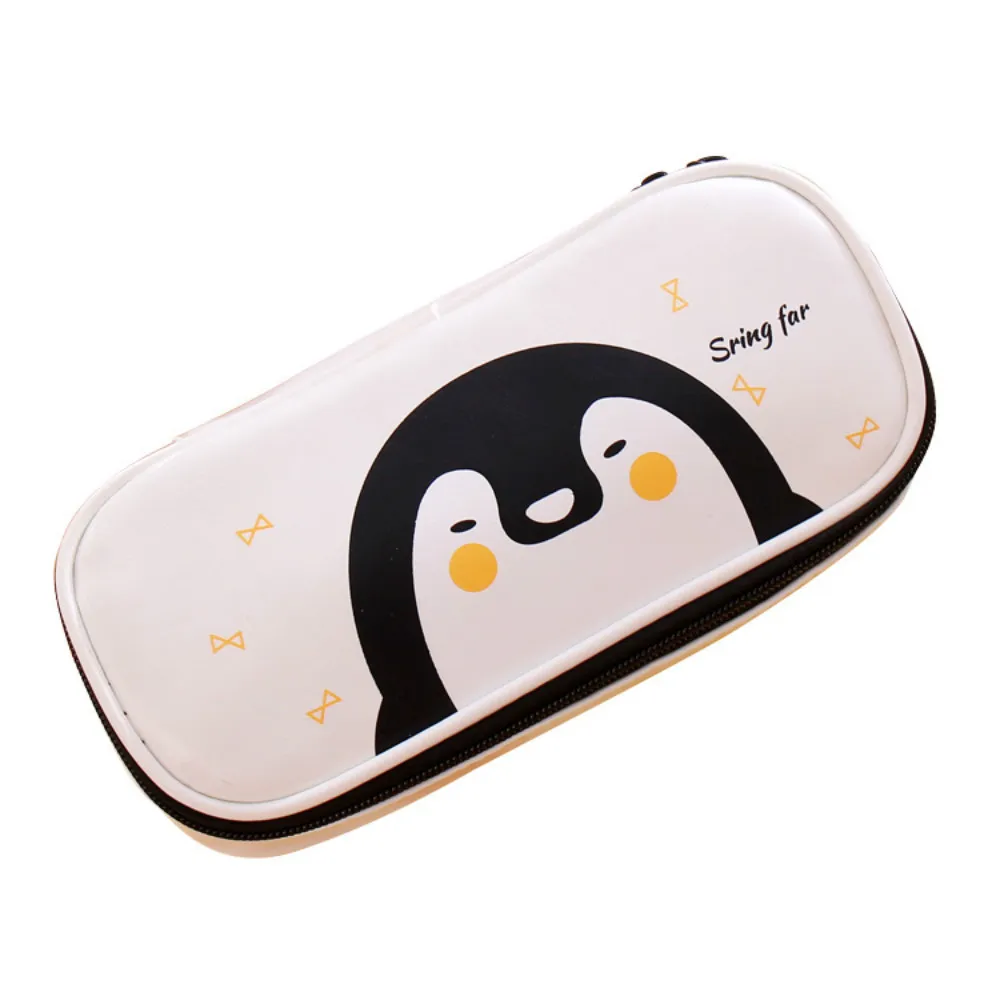 Мультяшные пеналы Kawaii Green Lion Penguin чехол для ручки из ПУ водонепроницаемый большой