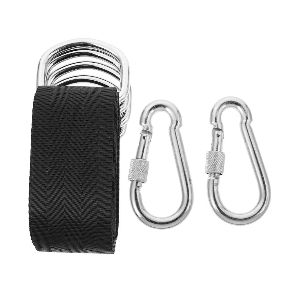 

1 Set Tree Swing Strap with Carabiner DIY Swing Kit for Hammock Swing Seat