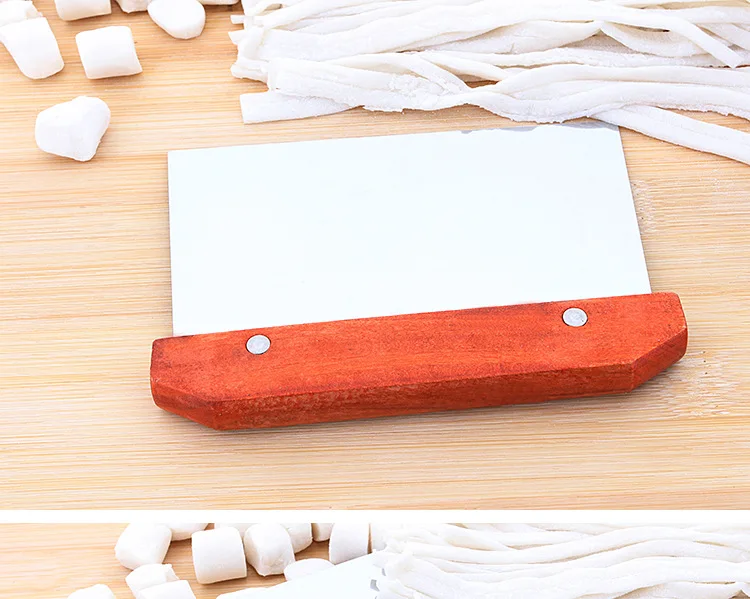 Stainless Steel Flour Scraper Patch Slicing Knife Pancake Cake Rice Noodles Wooden Handle Dough | Дом и сад