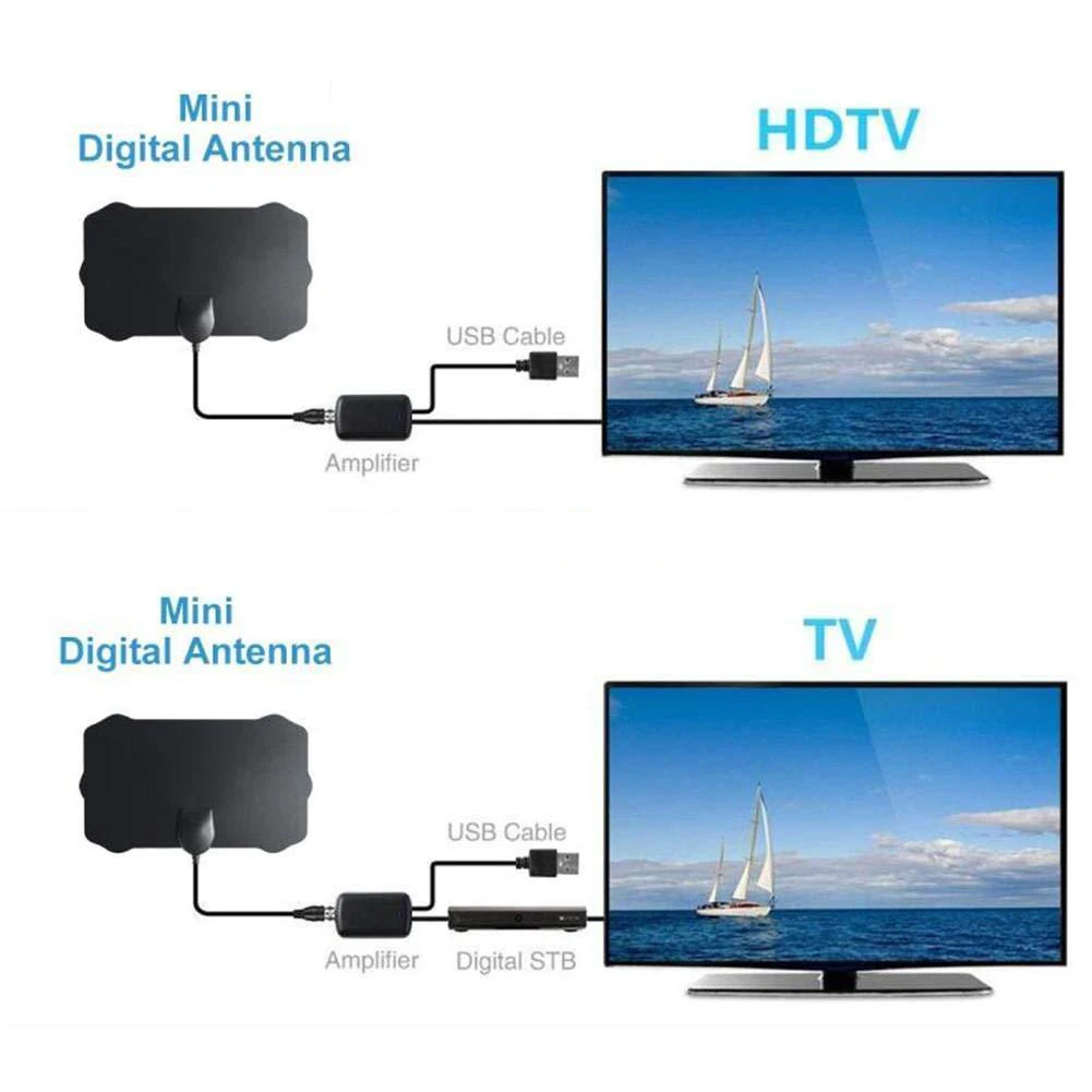 25дб цифровая HD ТВ антенна с усилителем сигнала радиус Surf Fox DVB-T2 ТВ Антенна Внутренняя 80 км ТВ антенна Freeview
