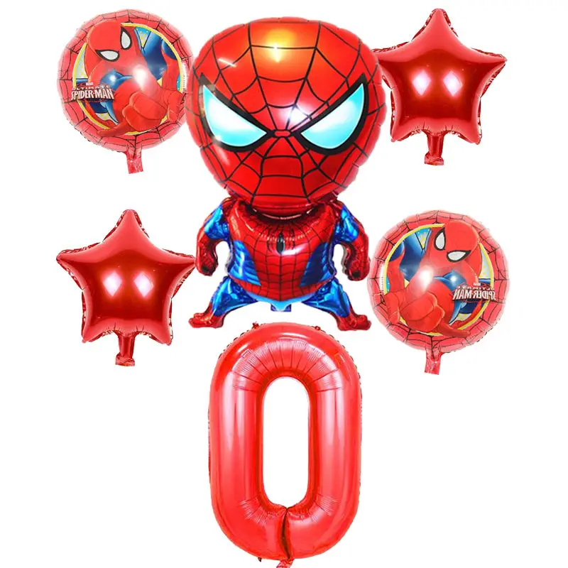 Balloons 6pcs На тему Человека-паука День Рождения Декор бумажная салфетка под тарелку кружку баннер/Флаг коробка для конфет соломенная посуда набор детский душ вечерние принадлежности - Цвет: Balloons 6pcs