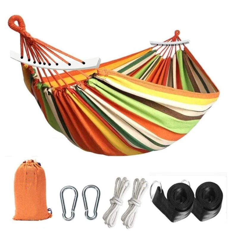 

Hammock Portable Hanging Bed Indoor Bedroom Hammock Lazy Chair Backpack Travel Outdoor Camp Hiking Swing Chair Thick Canvas Bed