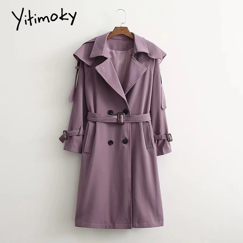 

Yitimoky, фиолетовая ветровка, куртка, уличная одежда с карманами, модная дизайнерская одежда, черные пояса, весна 2022